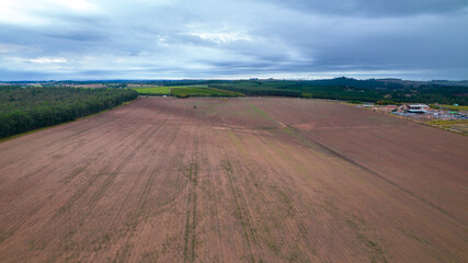 Fototapeta na wymiar Soil from a plantation farm in São Paulo, Brazil. Starting the plantation