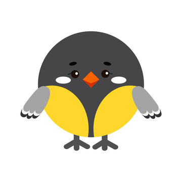 recommend clip art: Circle tit forest bird animal face icon isolated on white background. Cute titmouse cartoon round shape kawaii kids avatar character. Vector flat clip art illustration mobile ui game application.