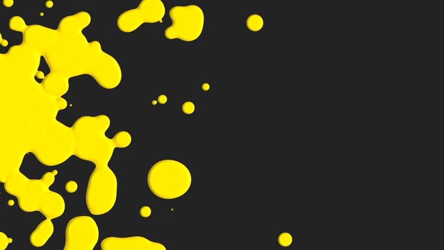 Abstract yellow liquid and splashes spots, motion business and corporate style background