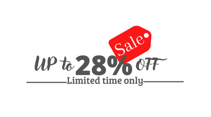 28% off sale, UP tô Online discount with label design 