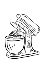 Drawing logo decor element postcard advertising sketch home appliances kitchen utensils