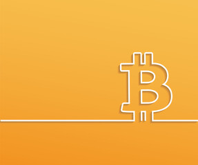 Bitcoin symbol, orange background, blank