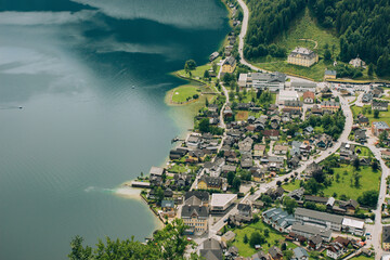 Landscape photography of hallstatt austria seen from above