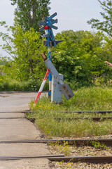 Fototapeta na wymiar Damaged Signal Rail Crossing