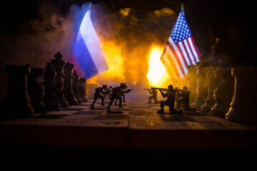 Chess board game concept of business ideas and competition and strategy ideas concep. Chess figures...