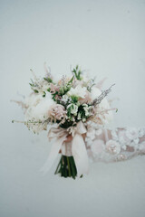 Rustic wedding bouquet stock photo.