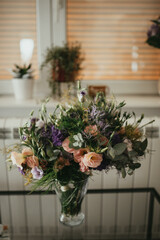 Rustic wedding bouquet stock photo.
