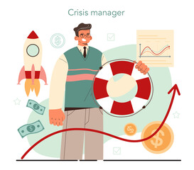 Anti crisis strategy concept. Business planning during financiall