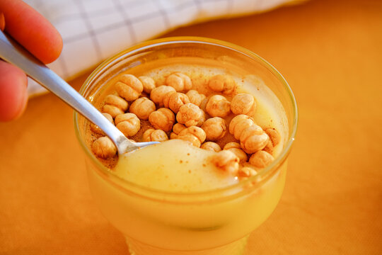 Boza or bosa, traditional fermented Turkish beverage
