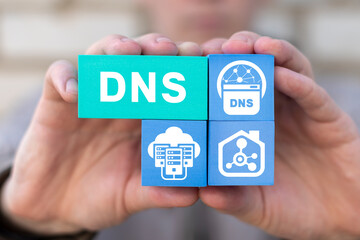 DNS Domain Name System Concept. DNS network, internet, communication technology.