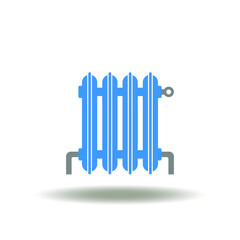 Vector illustration of radiator. Icon of heating technology. Symbol of modern innovative heater.