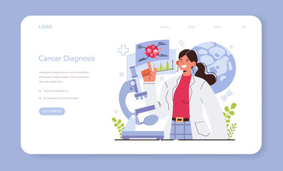 Oncology research web banner or landing page. Cancer disease