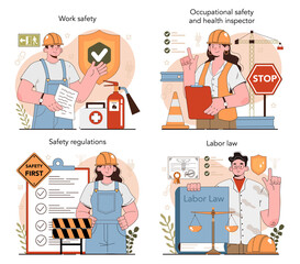 OSHA concept set. Occupational safety and health inspection.