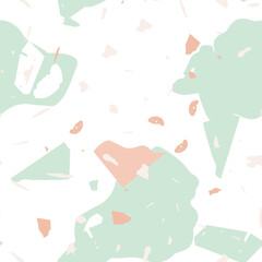Terrazzo seamless pattern. Earthy  minimalistic
