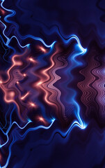 Abstract background neon of acrylic oil paints. Liquid waves of blue paint neon. Abstract wave patterns. Fluid Liquid Art. 3D illustration.