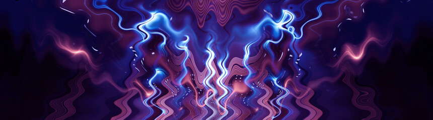 Fototapeta premium Abstract background neon of acrylic oil paints. Liquid waves of blue paint neon. Abstract wave patterns. Fluid Liquid Art. 3D illustration.