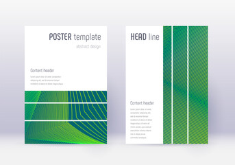 Geometric cover design template set. Green abstrac