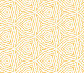 Fototapeta Ethnic hand painted pattern. Yellow symmetrical obraz