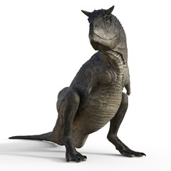 3d-illustration of an isolated dinosaur carnotaurus