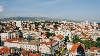 Fototapeta na wymiar Landscape photography of the city of Split Croatia seen from above