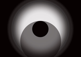 Eye icon. Abstract background. Gradient circle black gray white