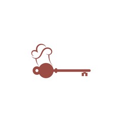Key and Chef logo concept design illustration