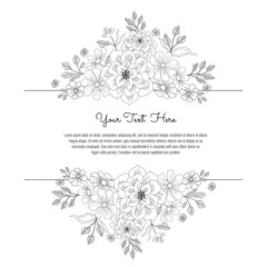 Line Art Floral Wedding and Greeting card