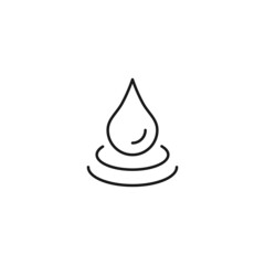 Ecology, nature, eco-friendly concept. Outline symbol drawn with black thin line. Suitable for adverts, packages, stores, web sites. Vector line icon of drop of water
