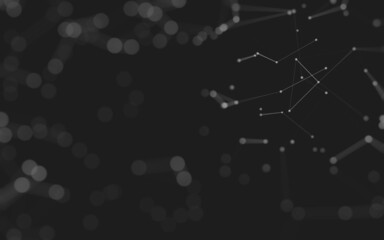 Abstract background. Molecules technology with polygonal shapes, connecting dots and lines. Connection structure. Big data visualization.