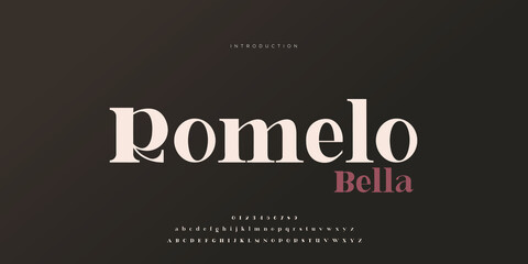 Royal, an elegant alphabet font and number. Premium uppercase fashion Design typography. vector illustration