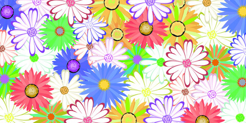 Fototapeta na wymiar flower background with beautiful colorful flowers. Spring
