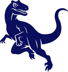 Silhouette of Velociraptor Dinosaur Running 