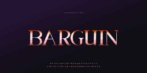 Royal, an elegant alphabet font and number. Premium uppercase fashion Design typography. vector illustration