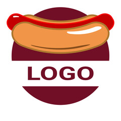 Hot dog Logotype Colored Vector