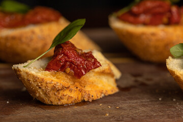 Bruschettas and tomatos