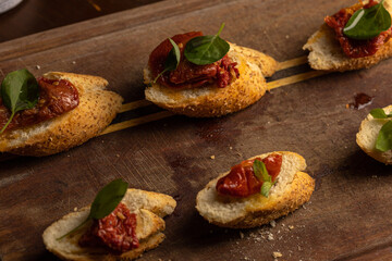 Bruschettas and tomatos