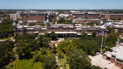 Aerial view of UT Plant Hall in Tampa, FL.