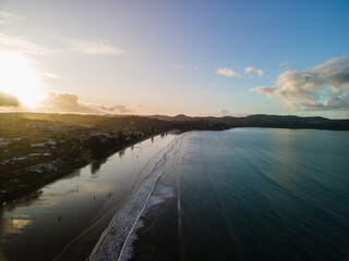 Sunset along Orewa beach on New Zealand's Hibiscus coast
