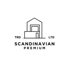 Scandinavian house illustration vector logo design