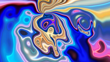 Abstract multicolored glowing liquid background.