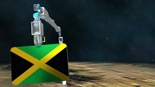 Jamaica flag plate excavated from the planet.