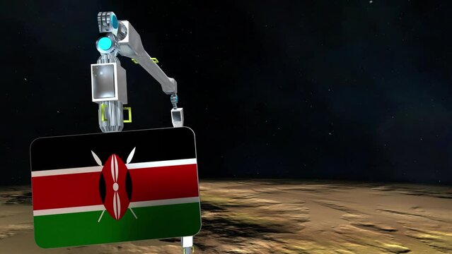 Kenya flag plate excavated from the planet.