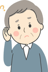耳が聞こえにくいシニア男性