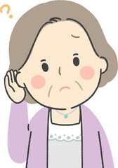 耳が聞こえにくいシニア女性