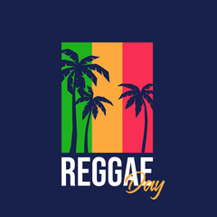 Reggae day. International celebration day vector template. Festival worldwide illustration. Fit for banner, cover, background, backdrop, poster. Vector Eps 10.