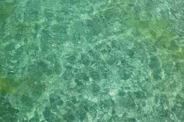 sunlight reflects in the water texture