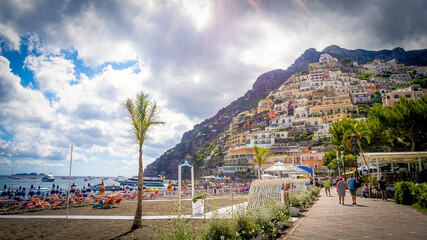 Fototapeta na wymiar A scenic view of Positano in Italy near Amalfi Coast