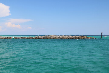 Rocky Outcropping in Blue Ocean
