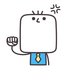 不満で怒っているビジネスマンのイラスト
