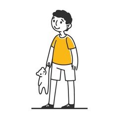 Child with toy in hand. Man in different ages. Male character in ages of infant, child, teenager, adult, old person with cane. Vector illustration